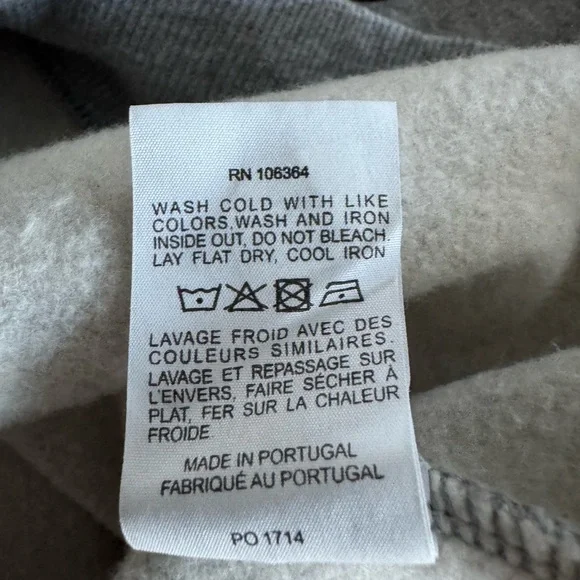 Anthropologie KULE The Oversized All Over Heart Sweatshirt Grey Pink Size Large - Picture 12 of 13